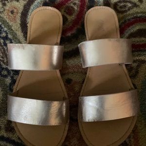 Cute gold rose gold sandals. Closet clear out.